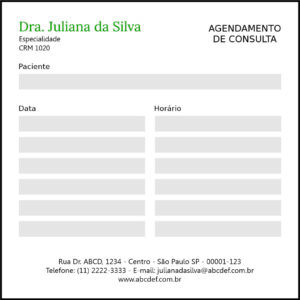 Bloco de Agendamento de Consulta Ortopedia Tessalônica