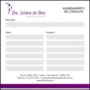 Bloco de Agendamento de Consulta Ortopedia Neápolis