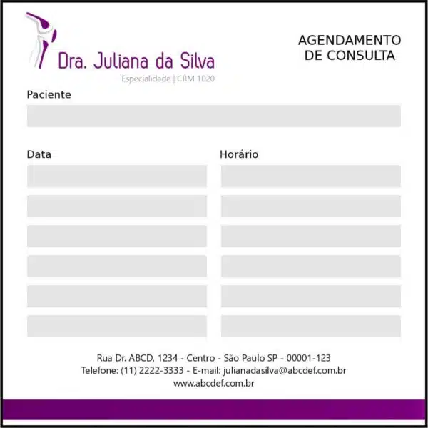 Bloco de Agendamento de Consulta Ortopedia Neápolis Bloco de Agendamento de Consulta Ortopedia Neápolis