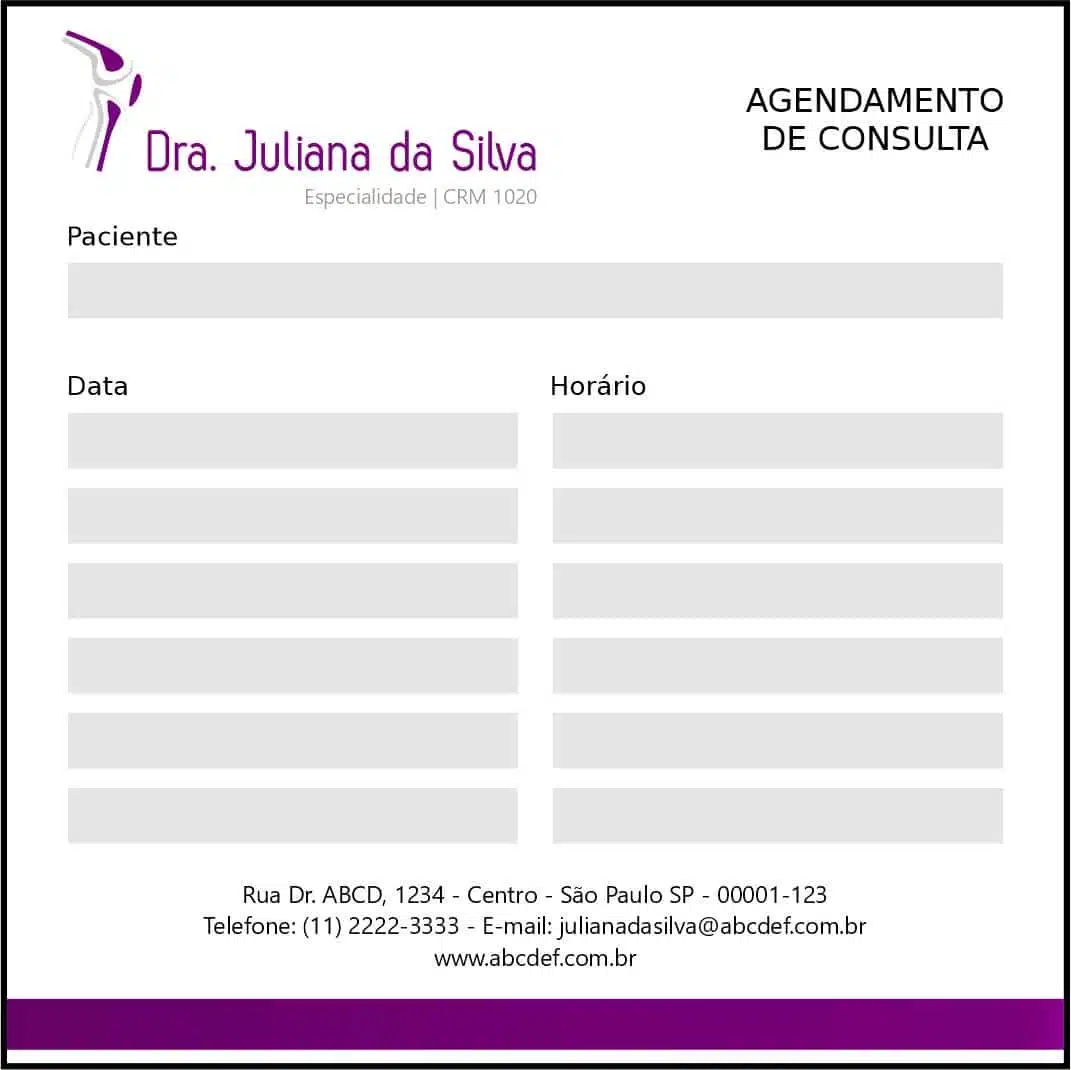 Bloco de Agendamento de Consulta Ortopedia Neápolis