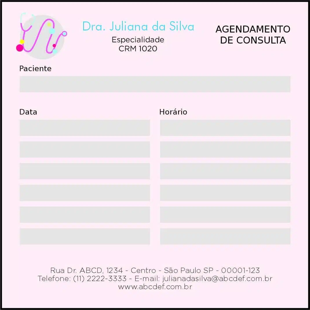 Bloco de Agendamento de Consulta Pediatria Tricidade