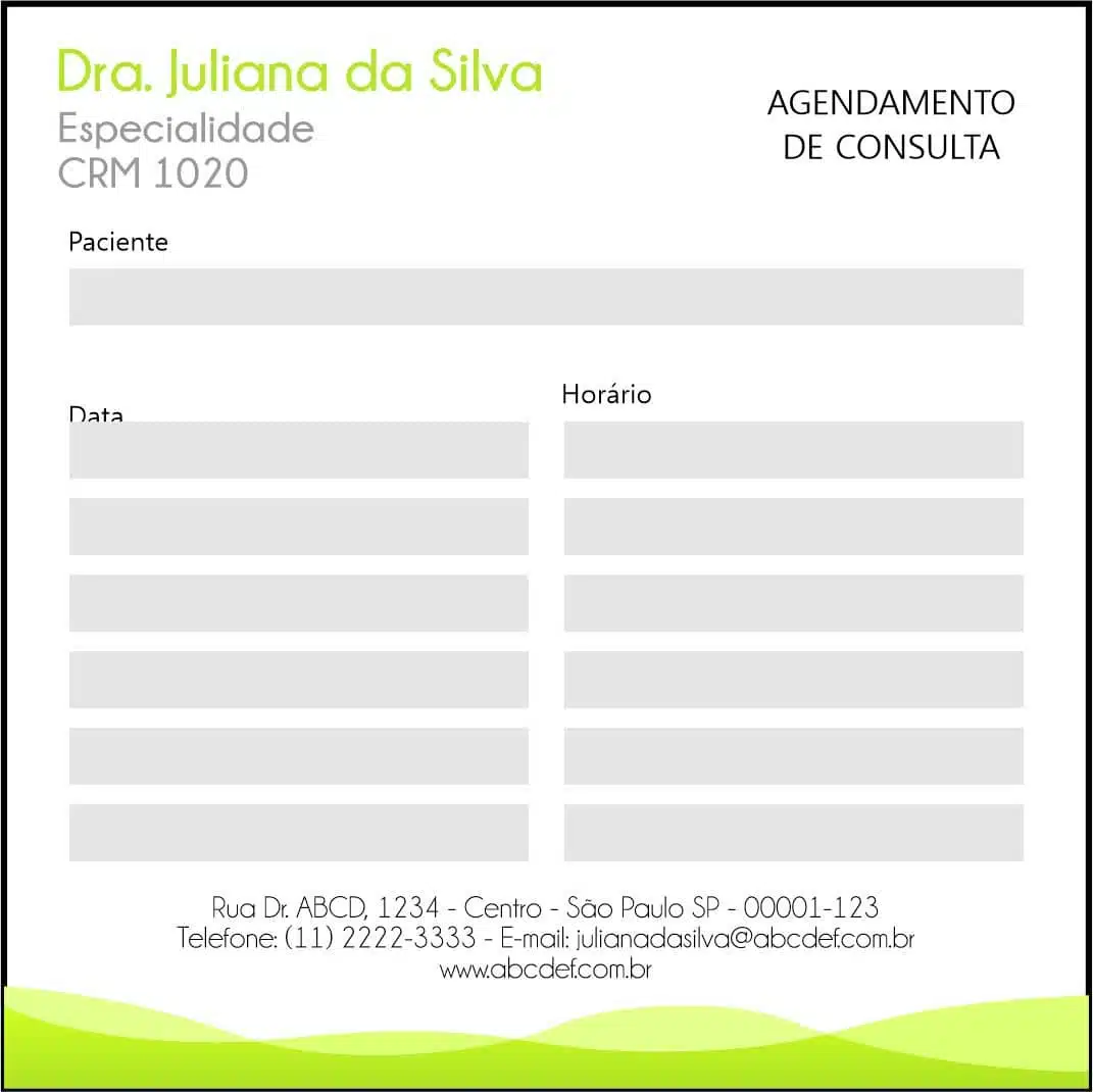 Bloco de Agendamento de Consulta Performance Eger