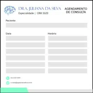 Bloco de Agendamento de Consulta Psiquiatra e Neurologista Leeds