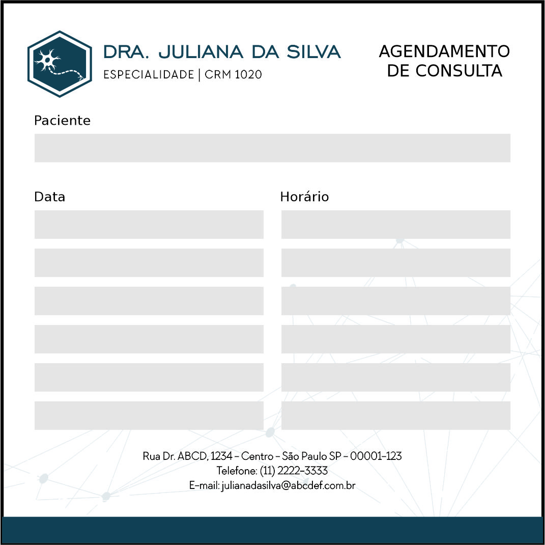 Bloco de Agendamento de Consulta Psiquiatra e Neurologista Palermo