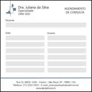 Bloco de Agendamento de Consulta Psiquiatra e Neurologista Siena