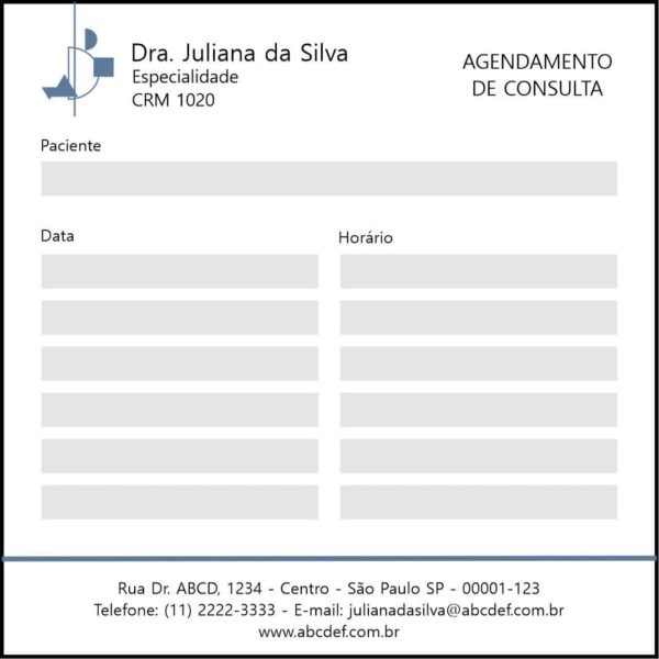 Bloco de Agendamento de Consulta Psiquiatra e Neurologista Siena Bloco de Agendamento de Consulta Psiquiatra e Neurologista Siena
