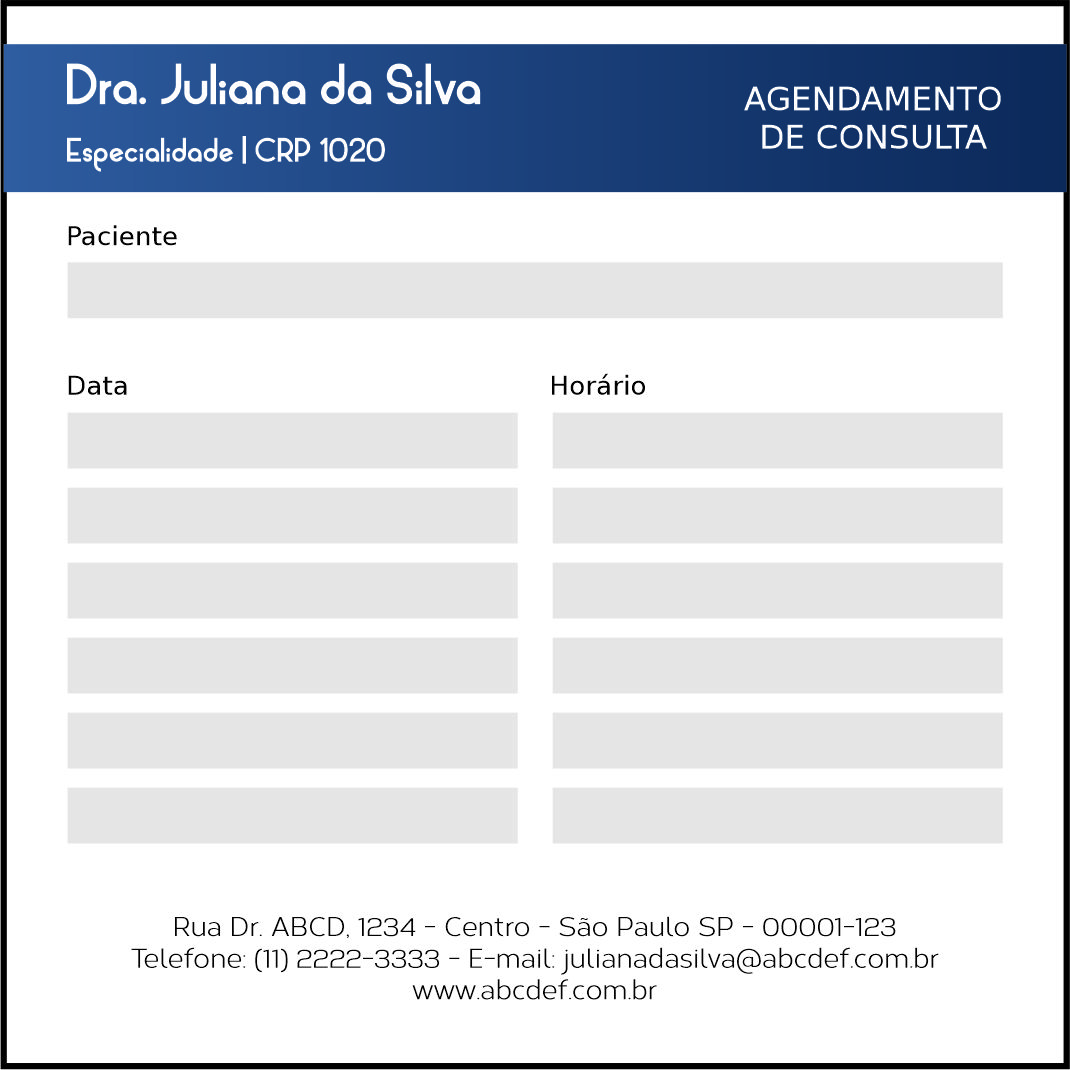 Bloco de Agendamento de Consulta Psicológico Berlim