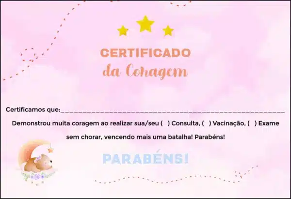 Certificado da Coragem Pediatra Poznan Certificado da Coragem Pediatra Poznan