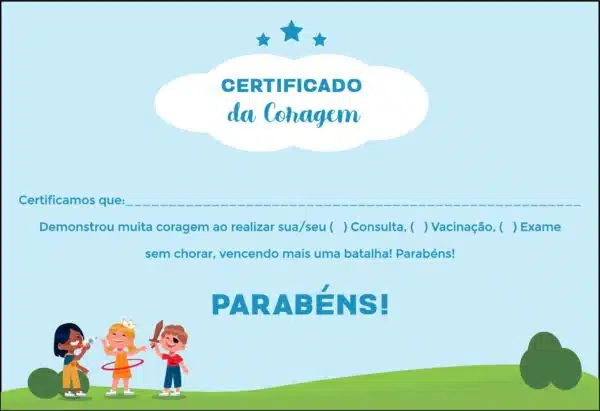 Certificado da Coragem Pediatria Toruń Certificado da Coragem Pediatria Toruń