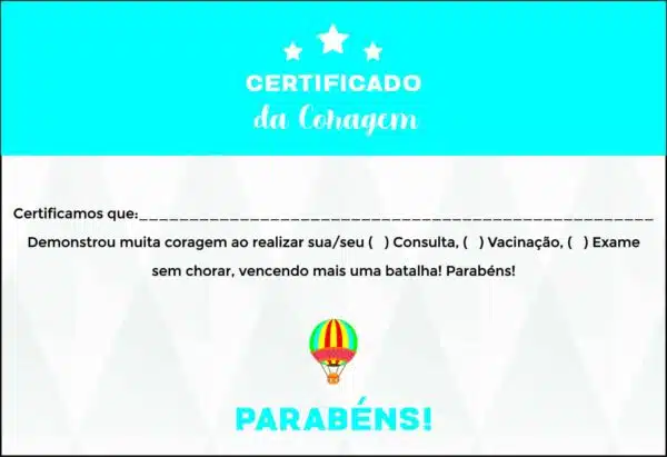 Certificado da Coragem Pediatria Estetino Certificado da Coragem Pediatria Estetino