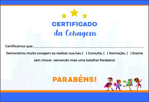 Certificado da Coragem Pediatria Radom Certificado da Coragem Pediatria Radom