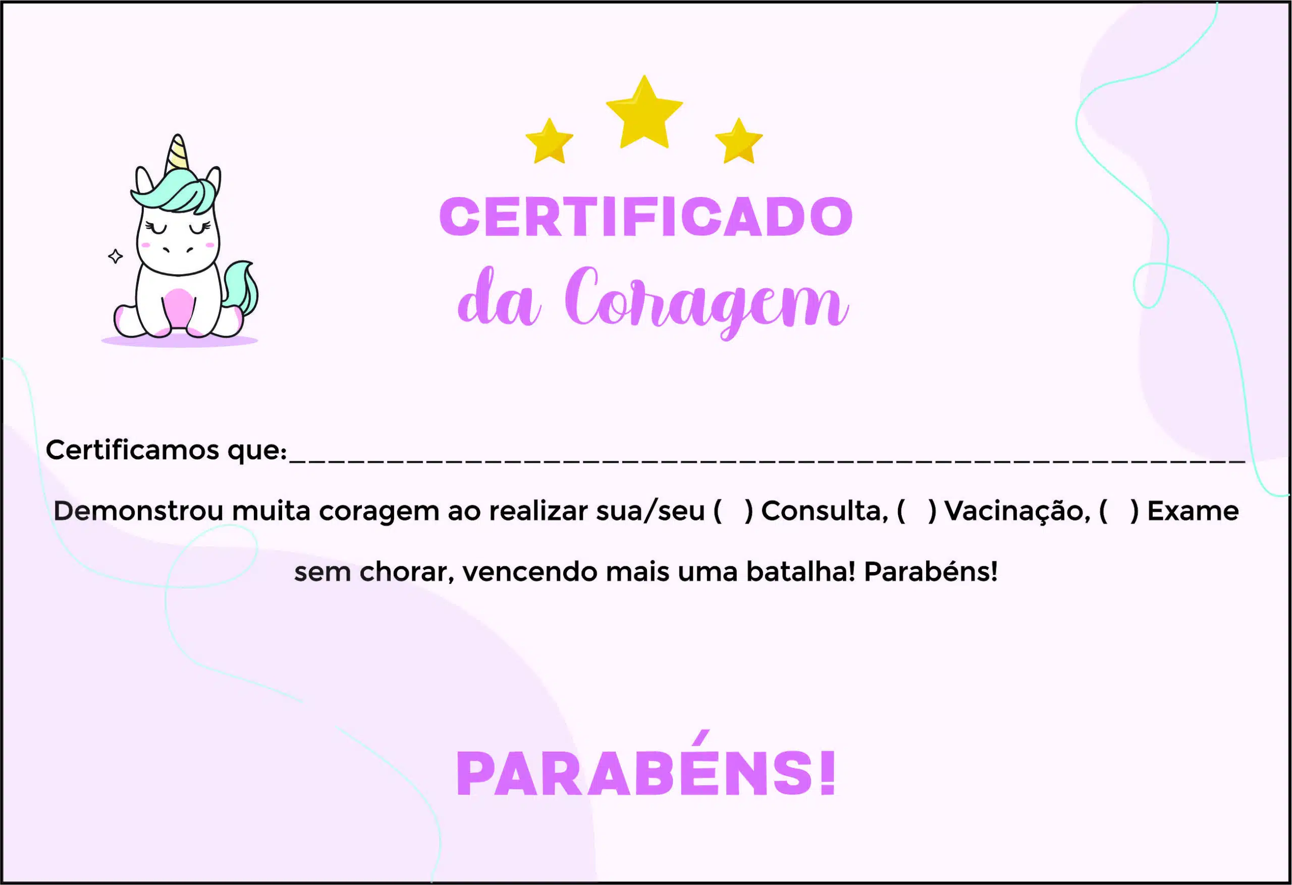 Certificado da Coragem Pediatria Moszna