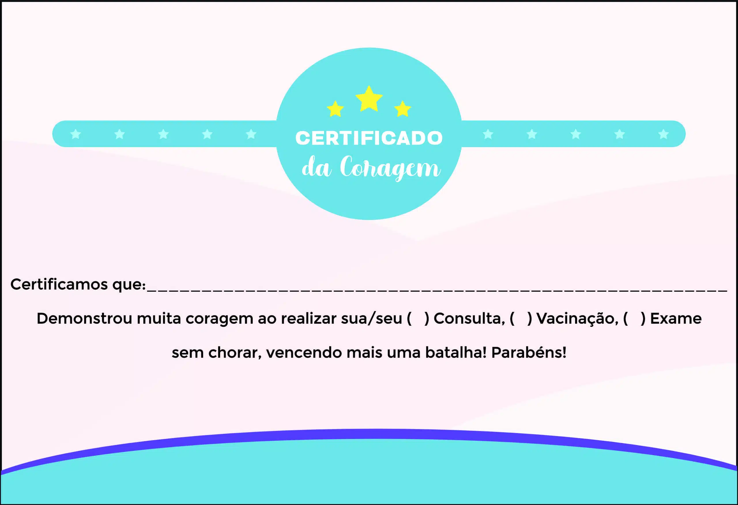 Certificado da Coragem  Pediatra Tricidade