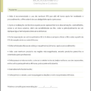 Microagulhamento Orientações e Cuidados A4