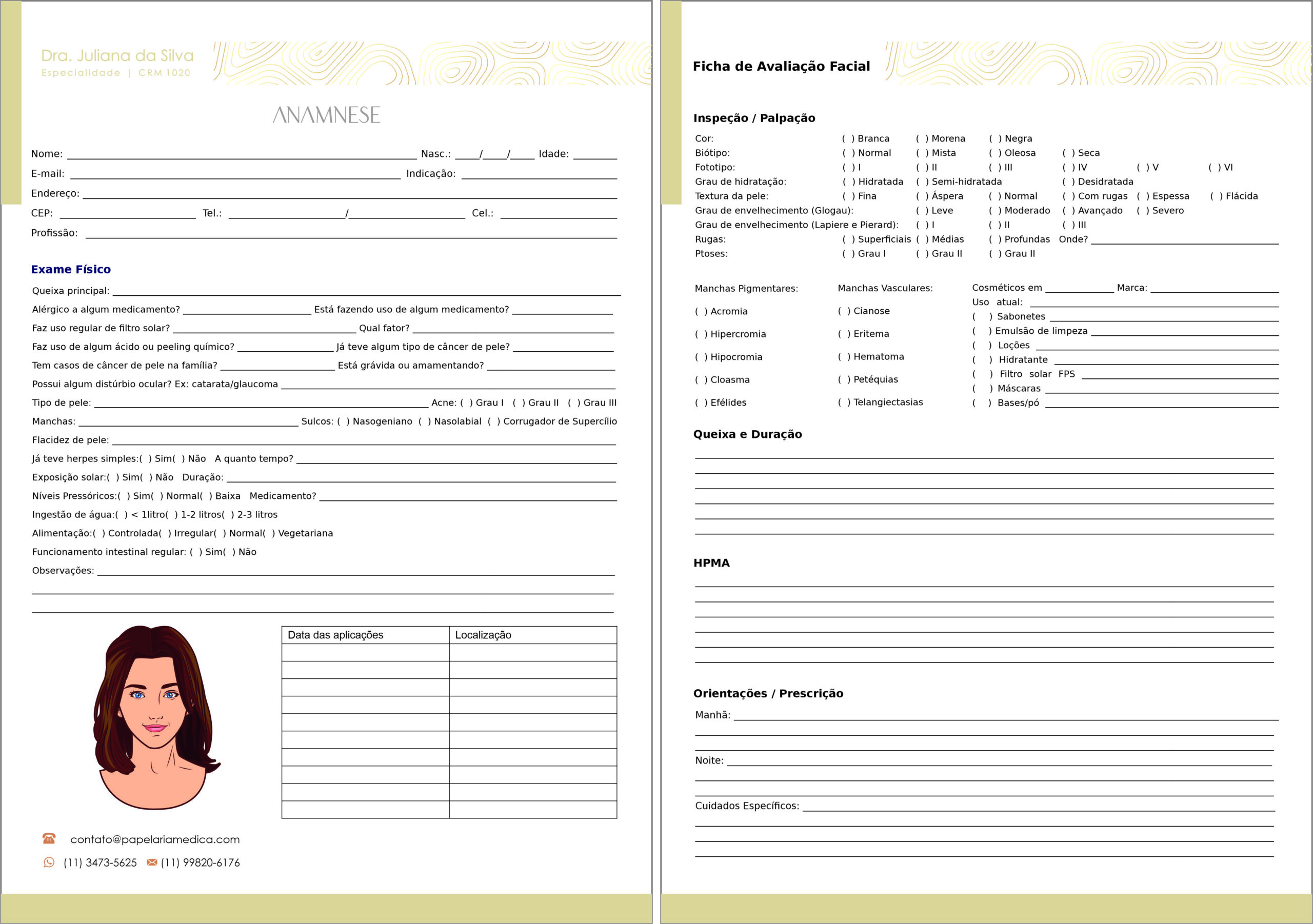 Anamnese Dermatologia A4