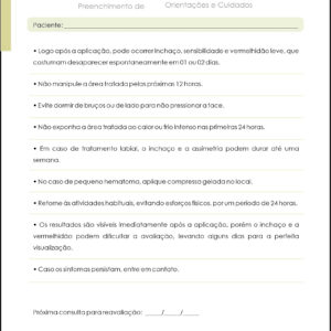 Pós Preenchimento de Ácido Hialurônico Orientações e Cuidados A4