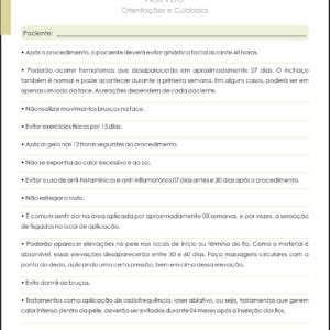 Pós Preenchimento Fios PDO Orientações e Cuidados A4