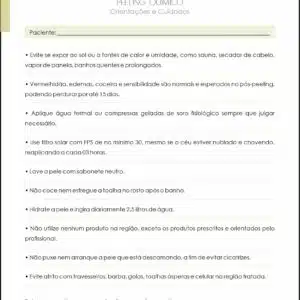 Peeling Químico Orientações e Cuidados A4