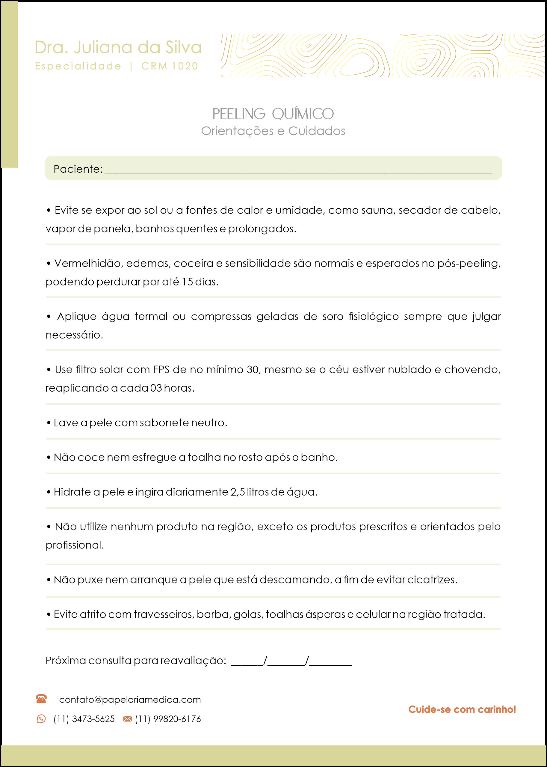 Peeling Químico Orientações e Cuidados A4