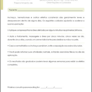 Pós Procedimento Bioestimulador de Colágeno Orientações e Cuidados A4
