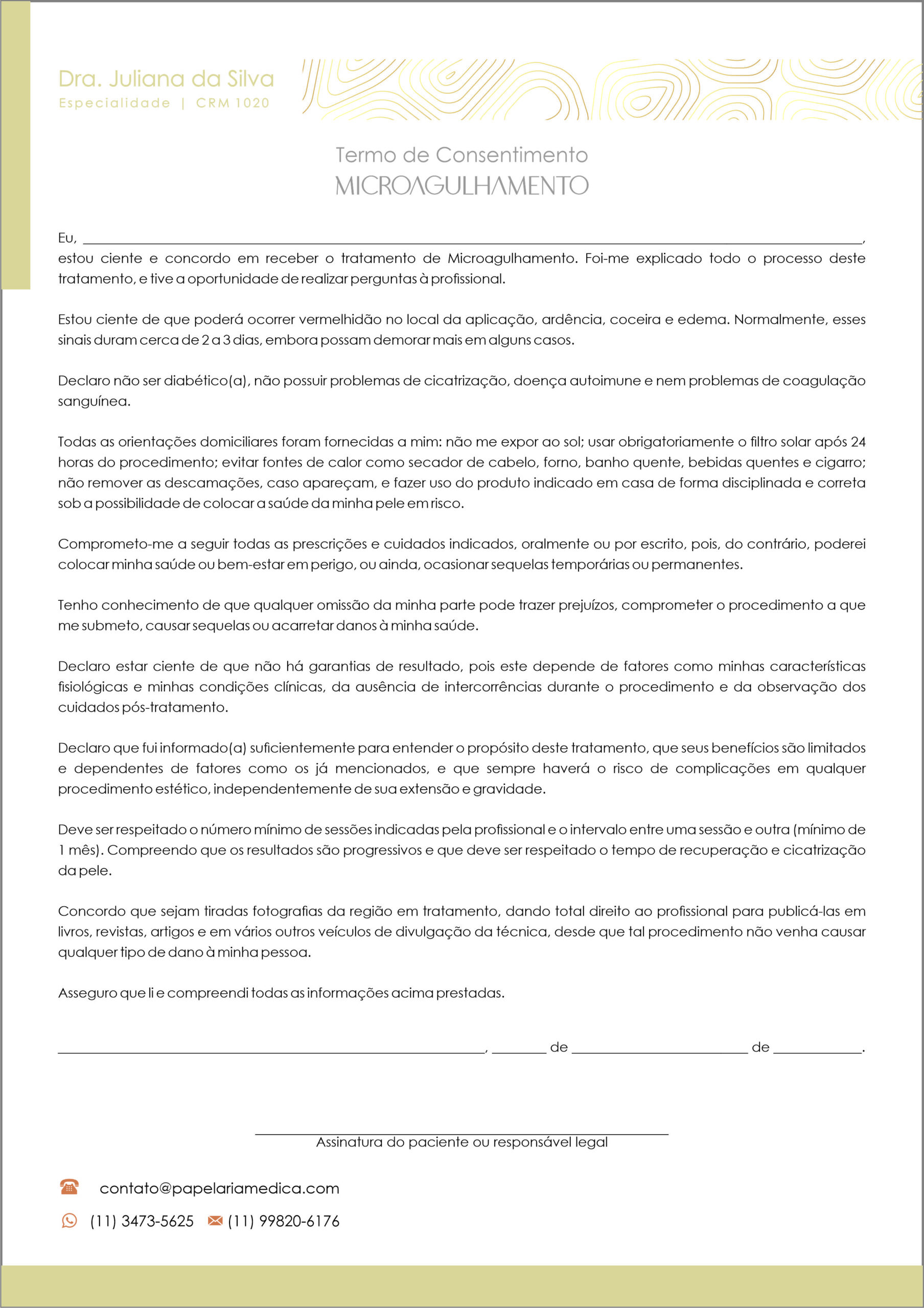 Termo de Consentimento Microagulhamento A4