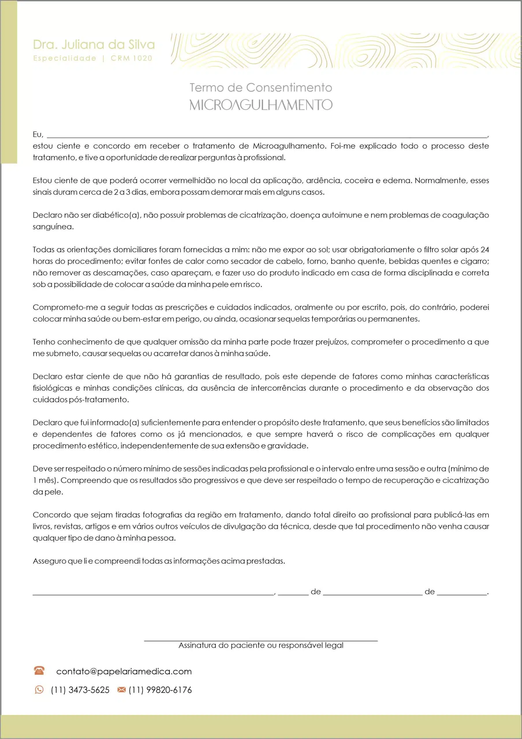 Termo de Consentimento Microagulhamento A4