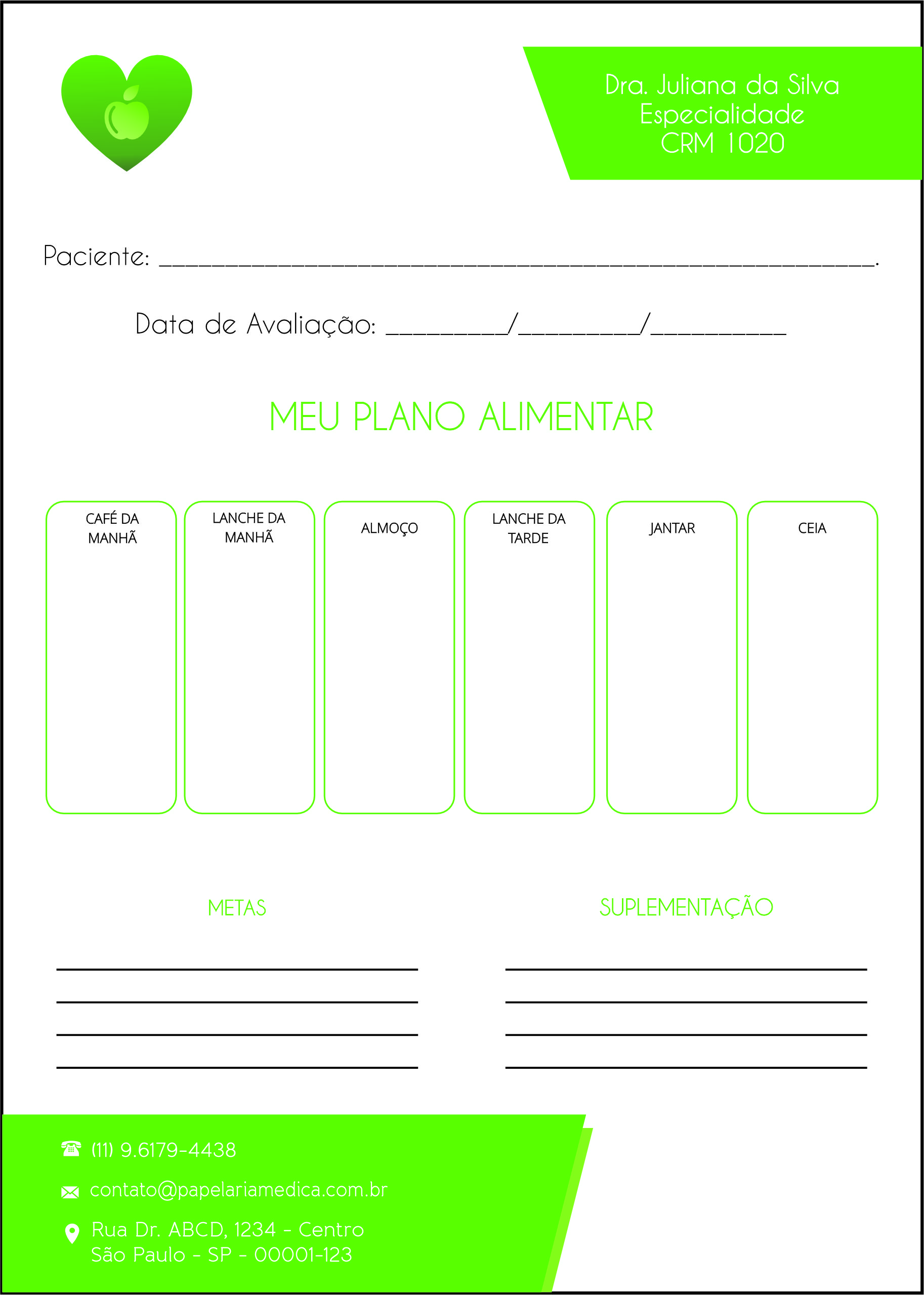 Plano Alimentar Nutricionista Mendoza