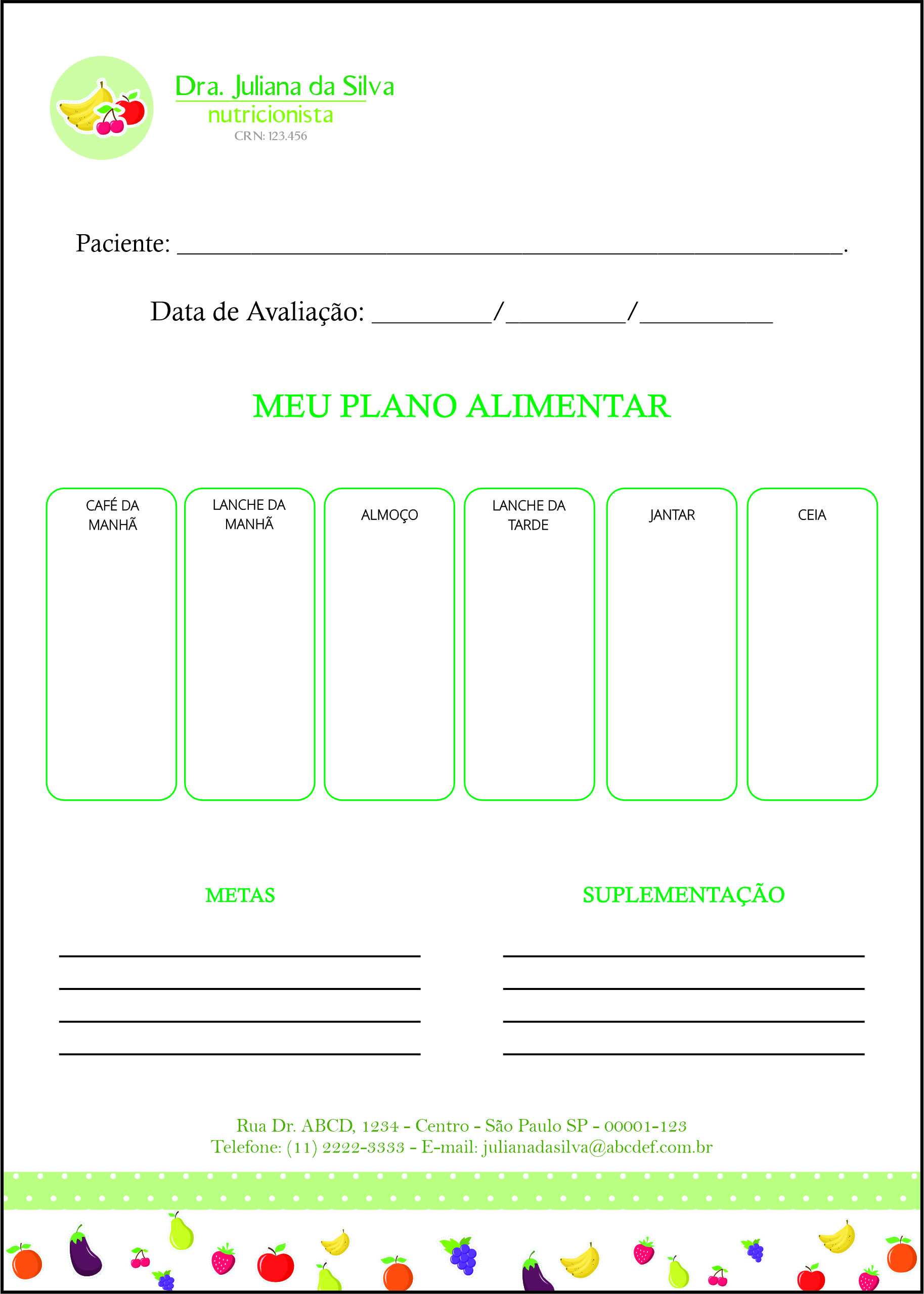 Plano Alimentar Nutricionista Corrientes