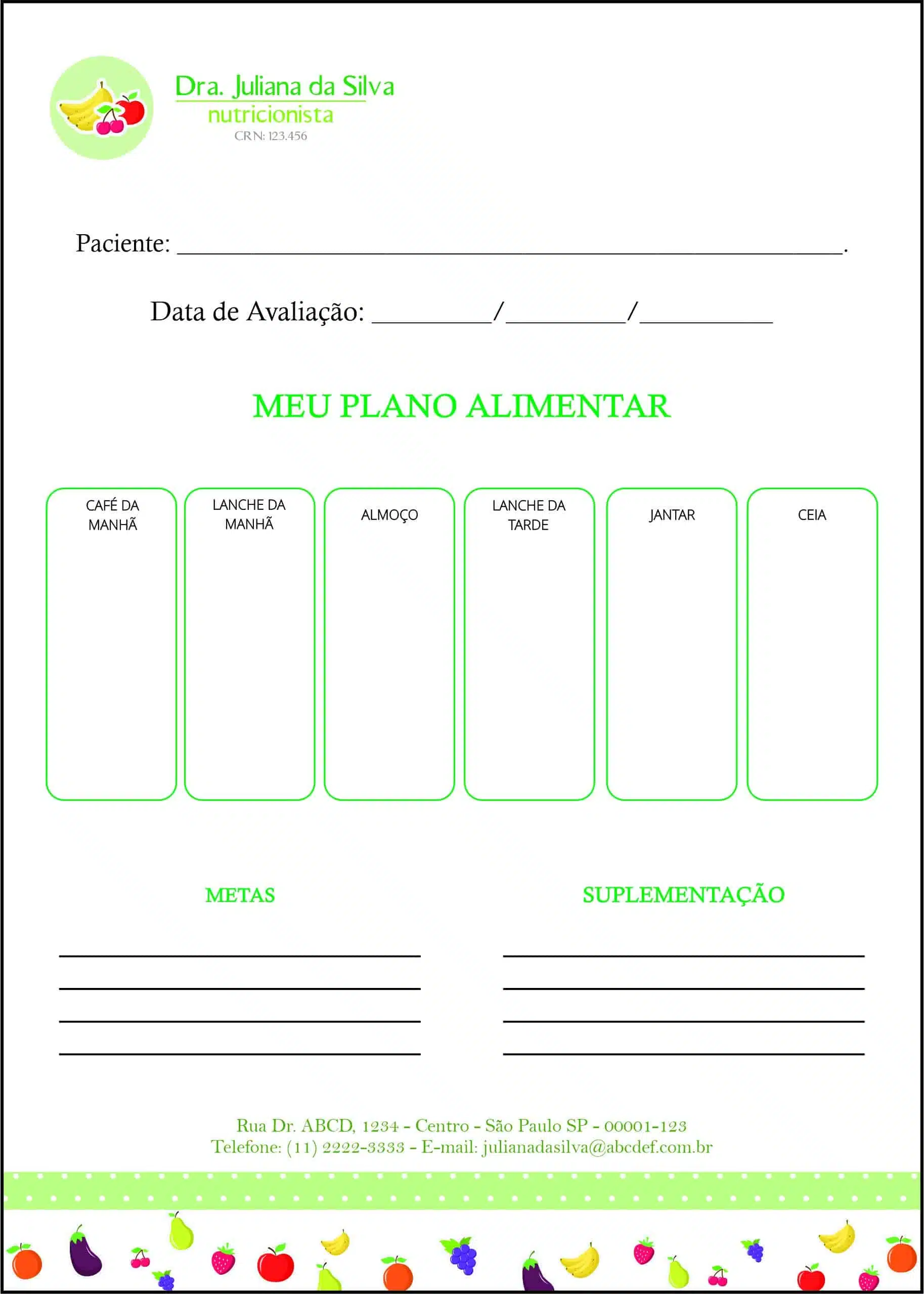 Plano Alimentar Nutricionista Corrientes