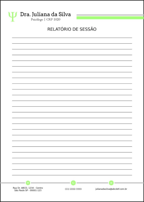 Relatório de Sessão Psicologia Frankfurt