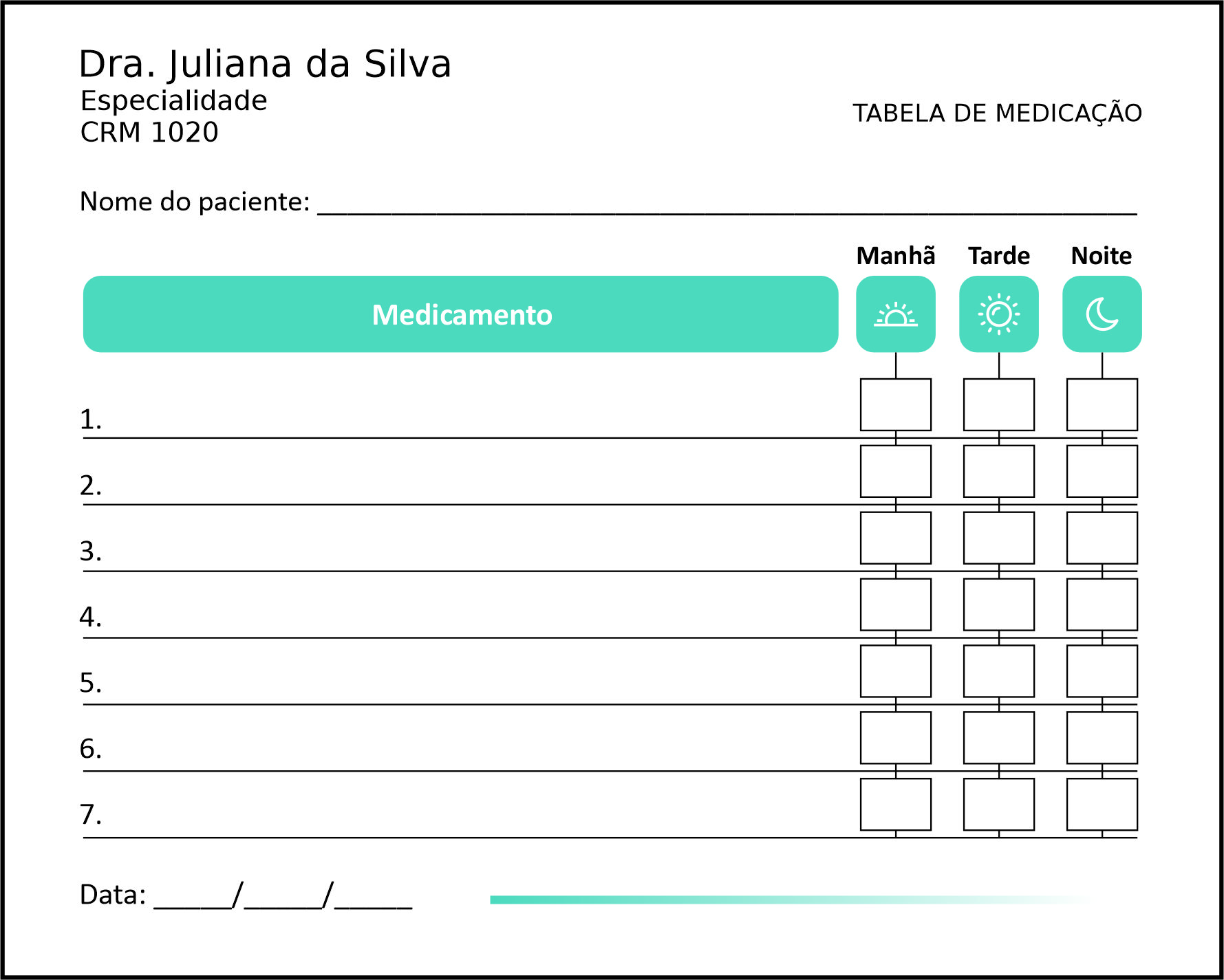 Tabela de Medicação Clínica Geral Sohag