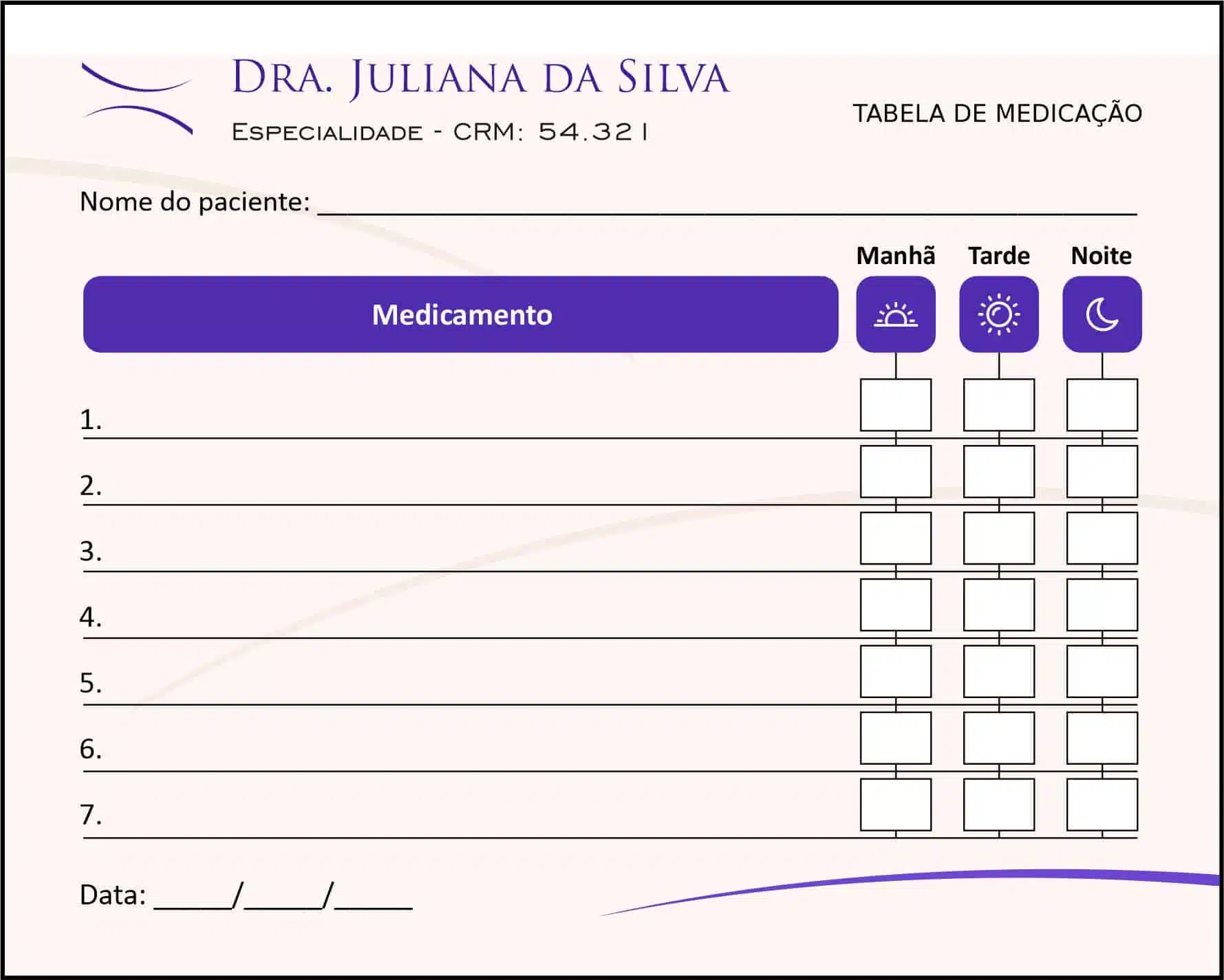 Tabela de Medicação Clínica Geral Rosetta