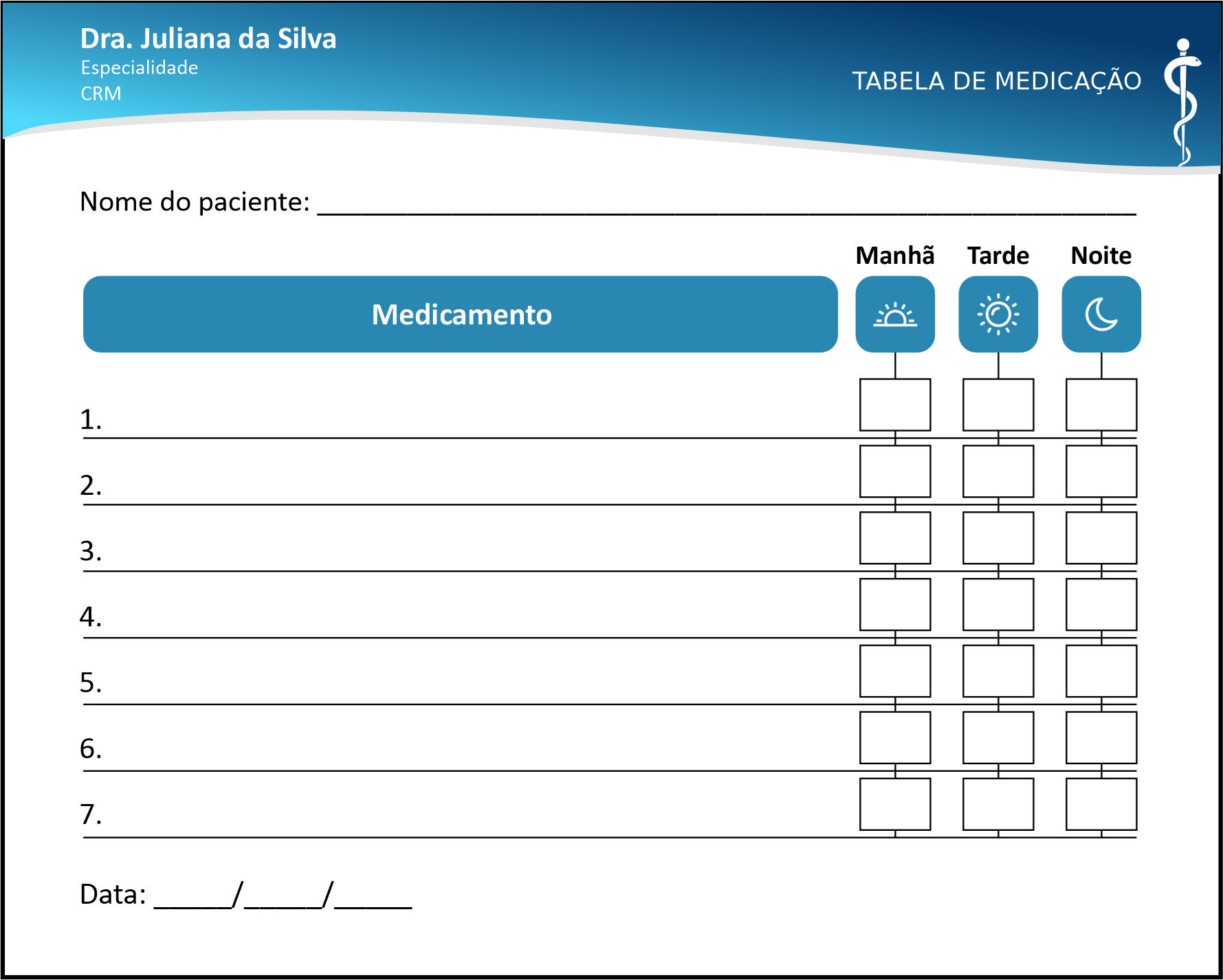 Tabela de Medicação Clínica Geral Hurghada