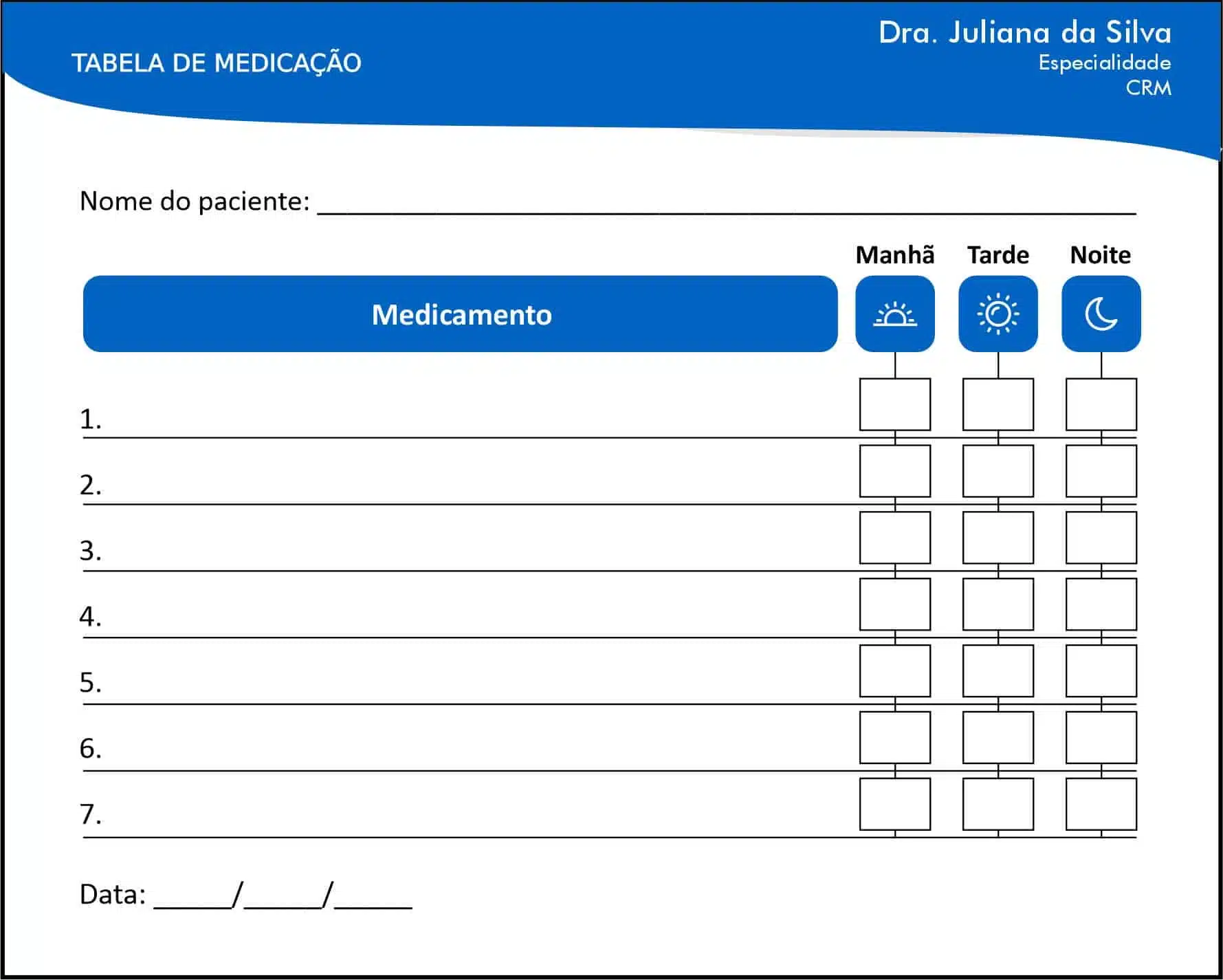Tabela de Medicação Clínica Geral Maghagha