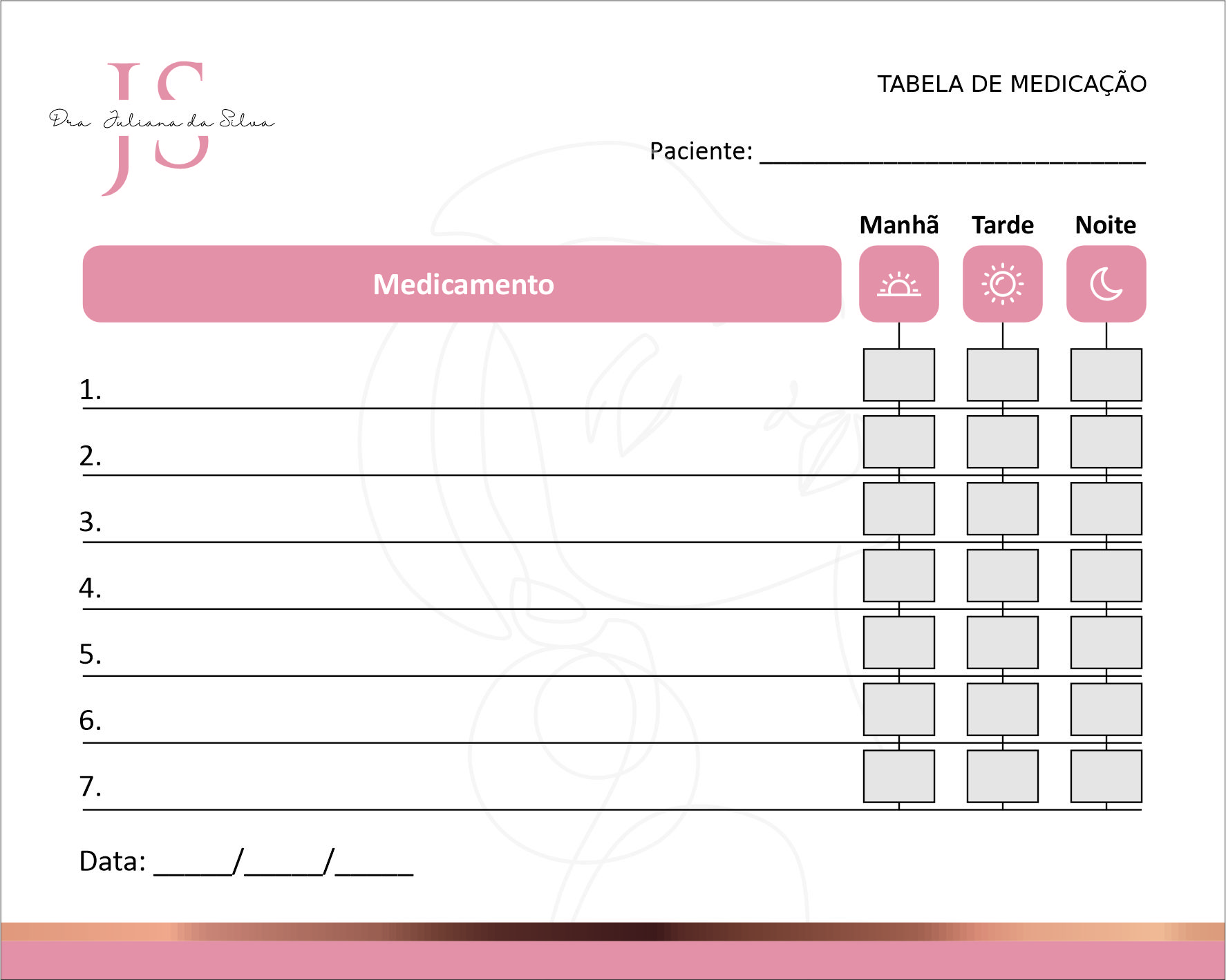 Tabela de Medicação Dermatologista Windsor