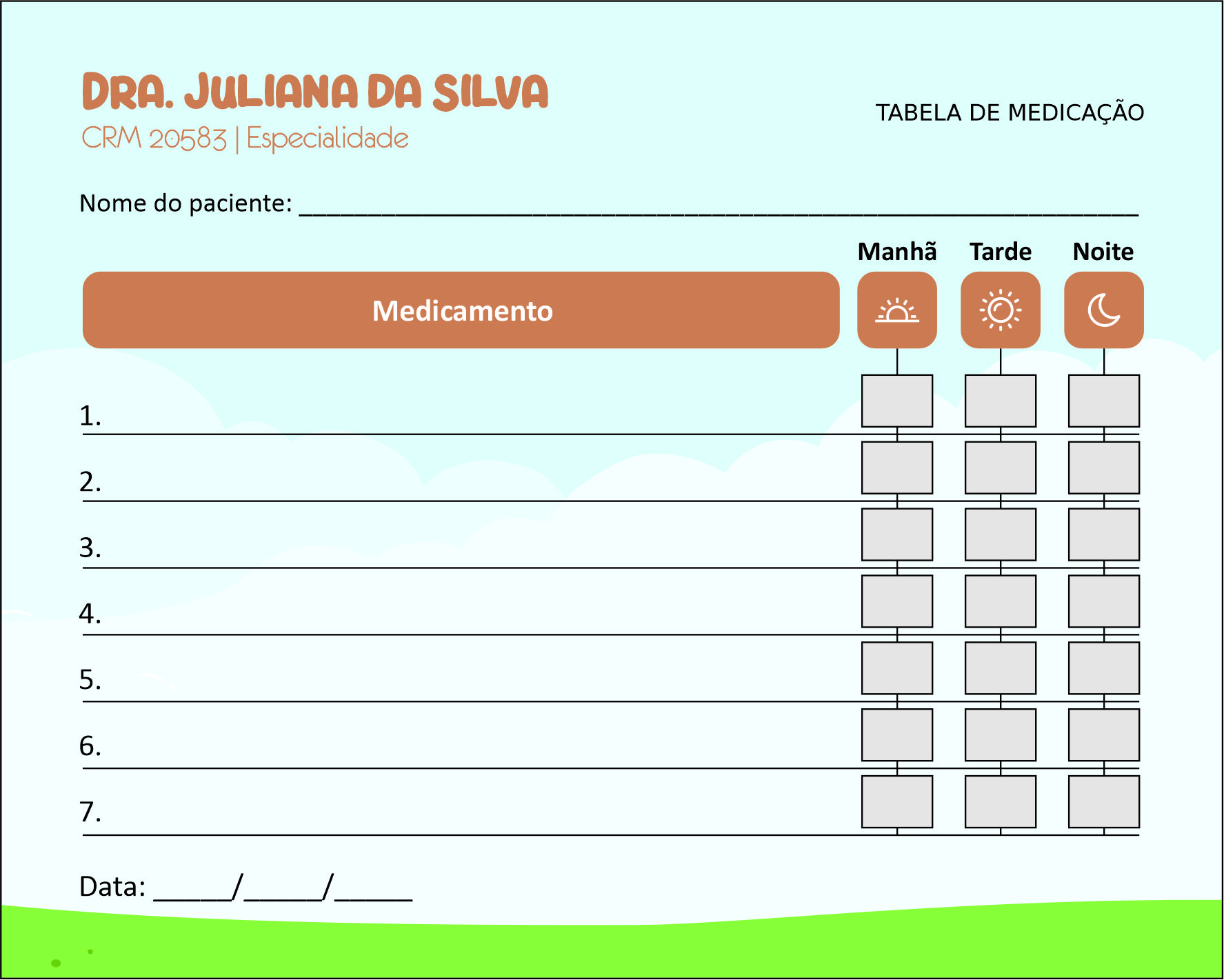 Tabela de Medicação Pediatra Elblag