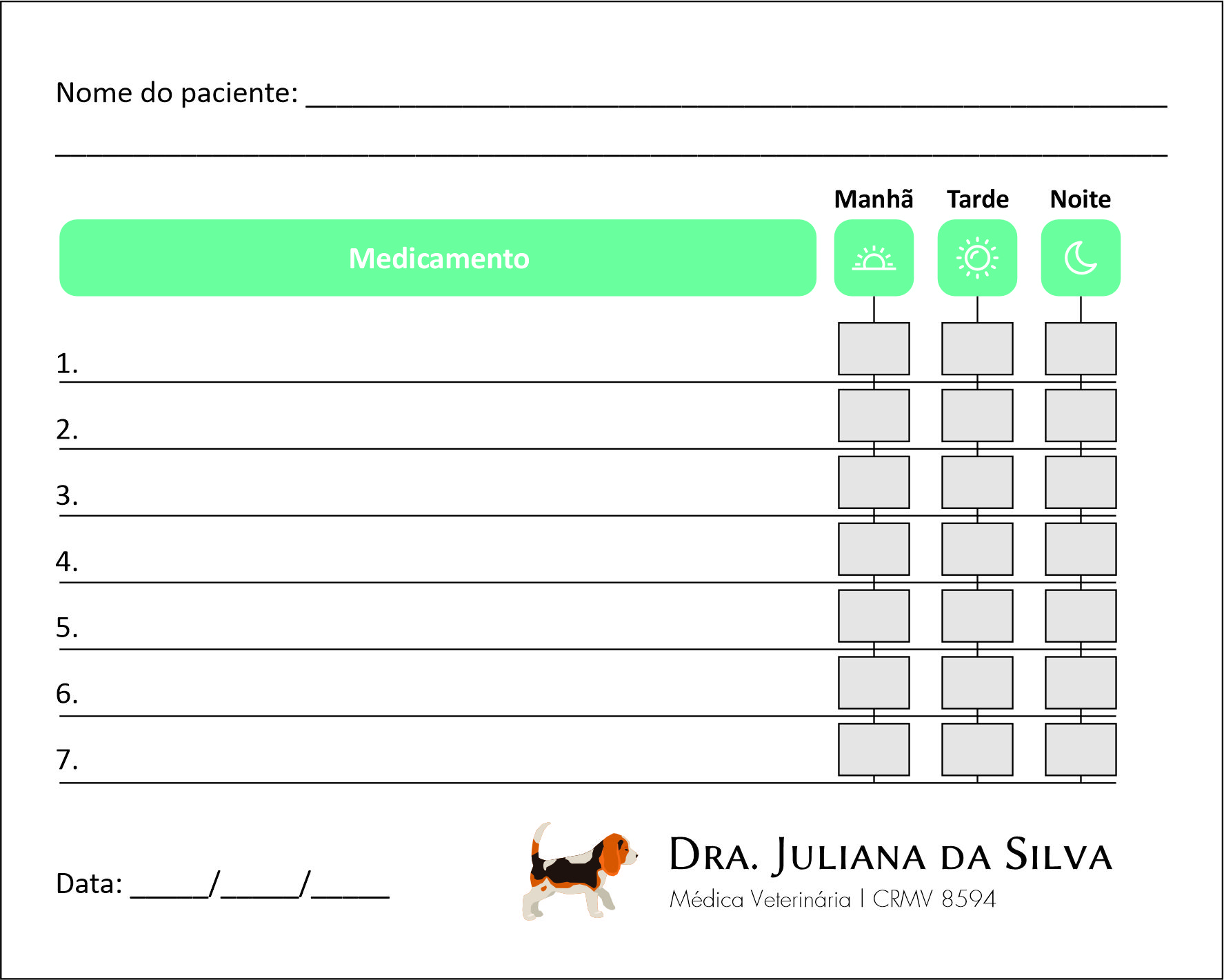 Tabela de Medicação Veterinária Bludenz
