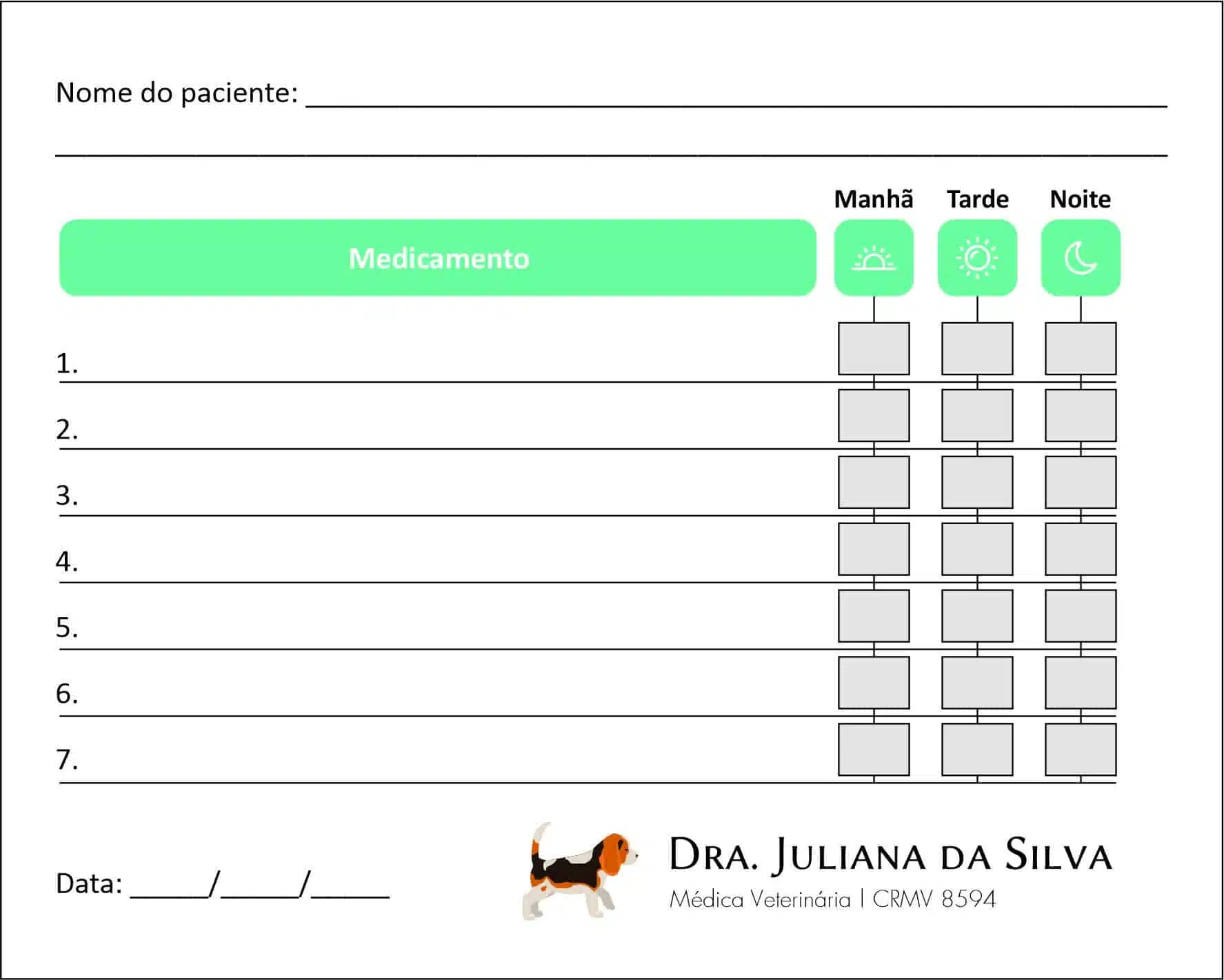 Tabela de Medicação Veterinária Bludenz