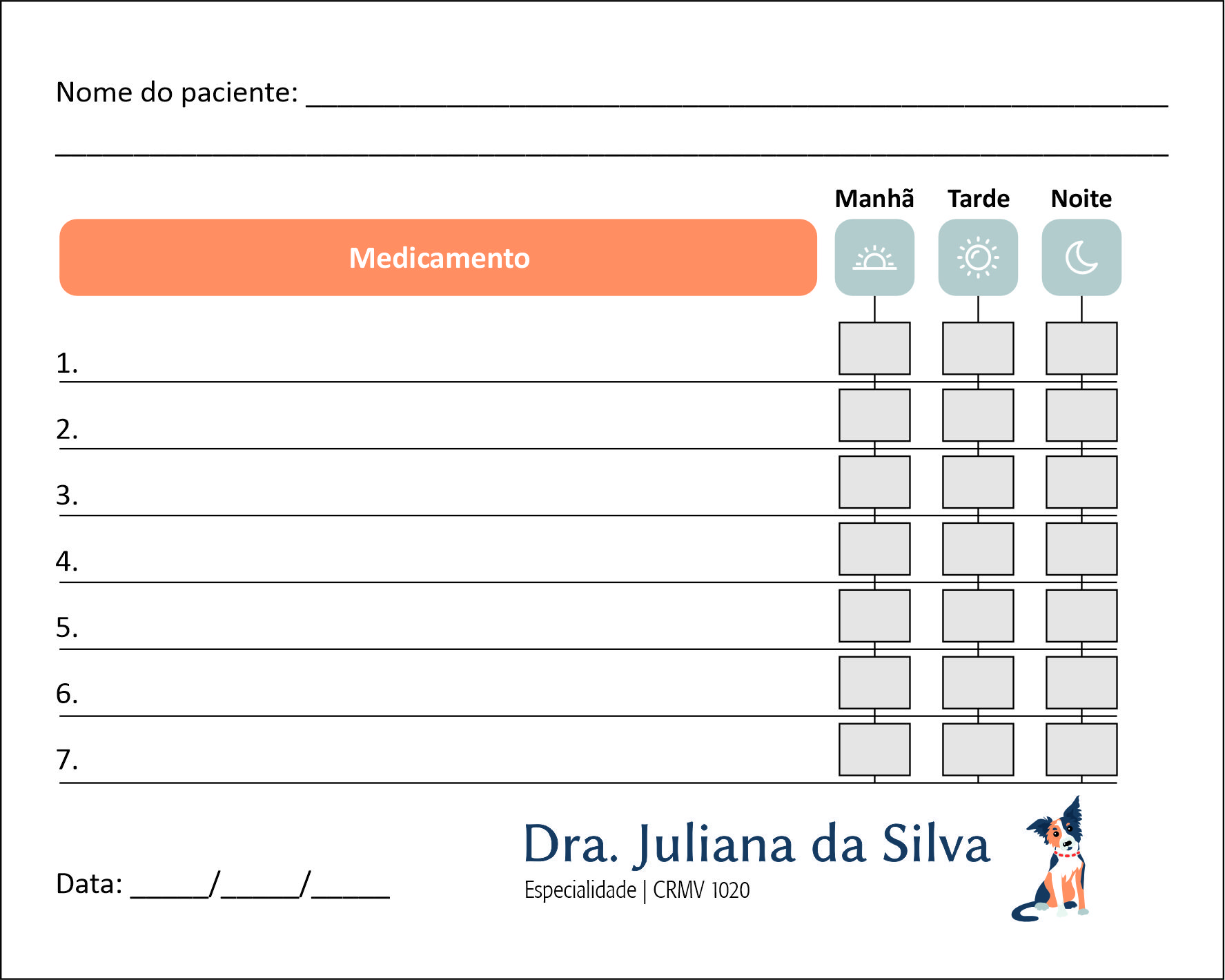 Tabela de Medicação Veterinário Wels