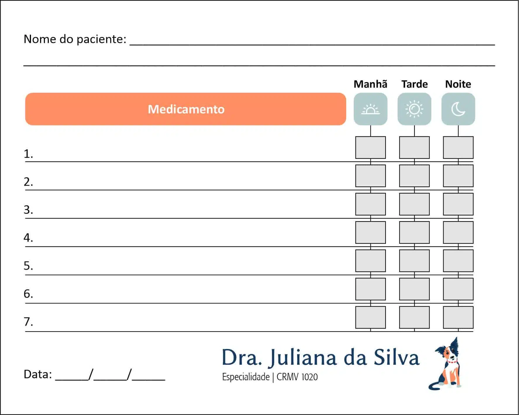 Tabela de Medicação Veterinário Wels