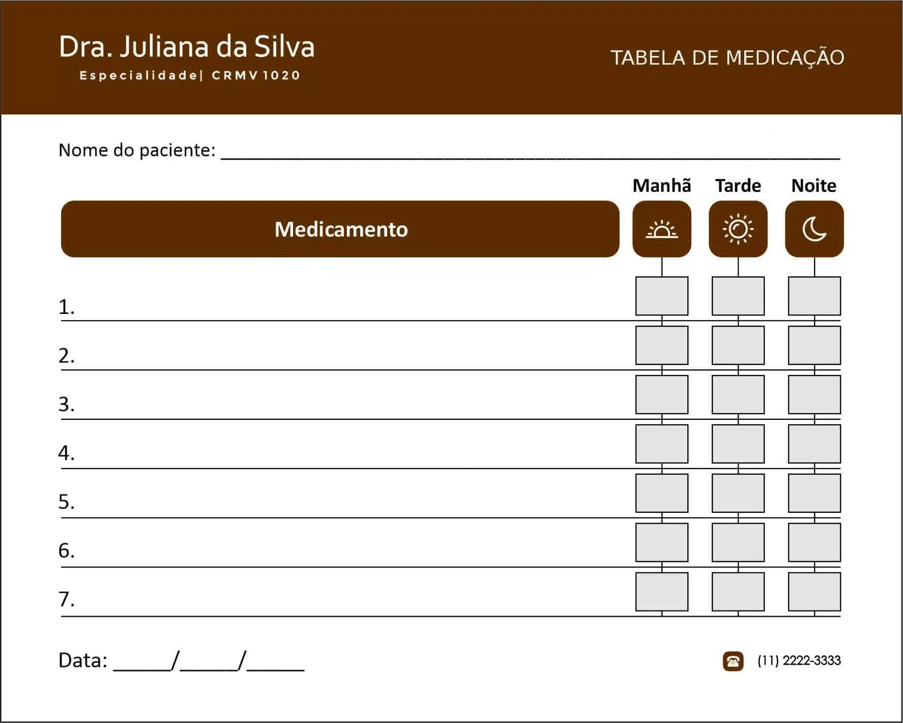 Tabela de Medicação Veterinário Kufstein