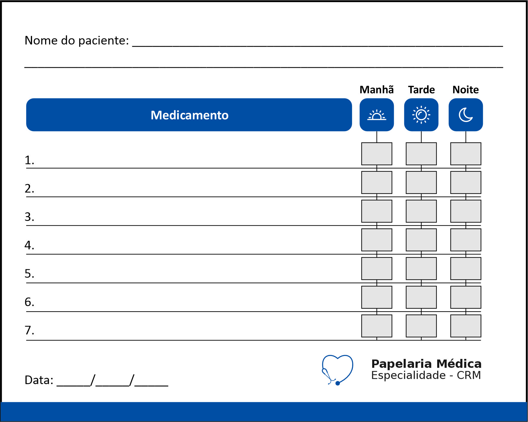 Tabela de Medicação Cardiologista Amsterdam