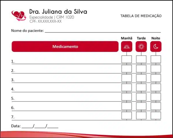 Tabela de Medicação Cardiologista Gouda Tabela de Medicação Cardiologista Gouda