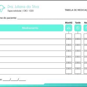 Tabela de Medicação Odontologia Lille