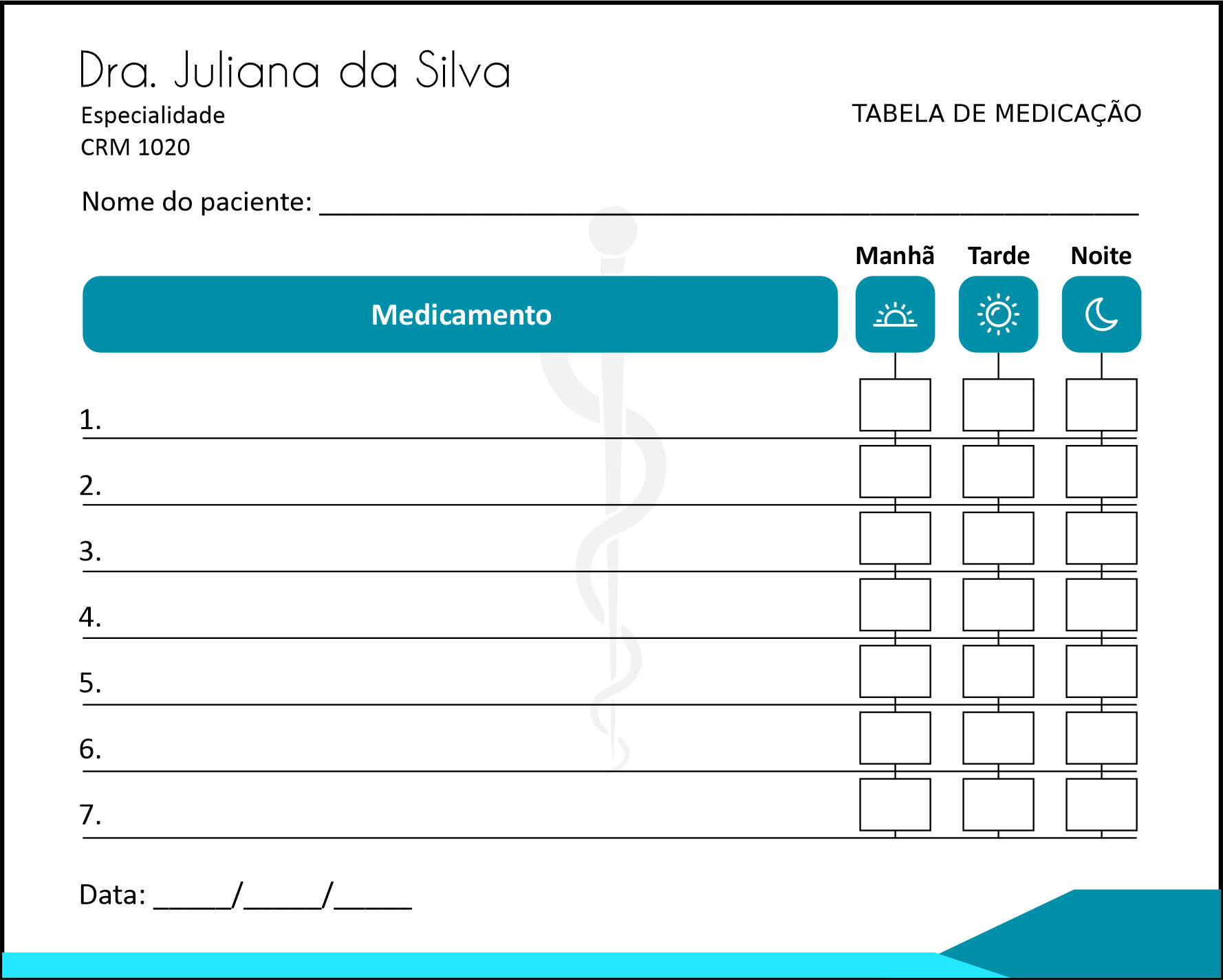 Tabela de Medicação Clínica Geral Assiute
