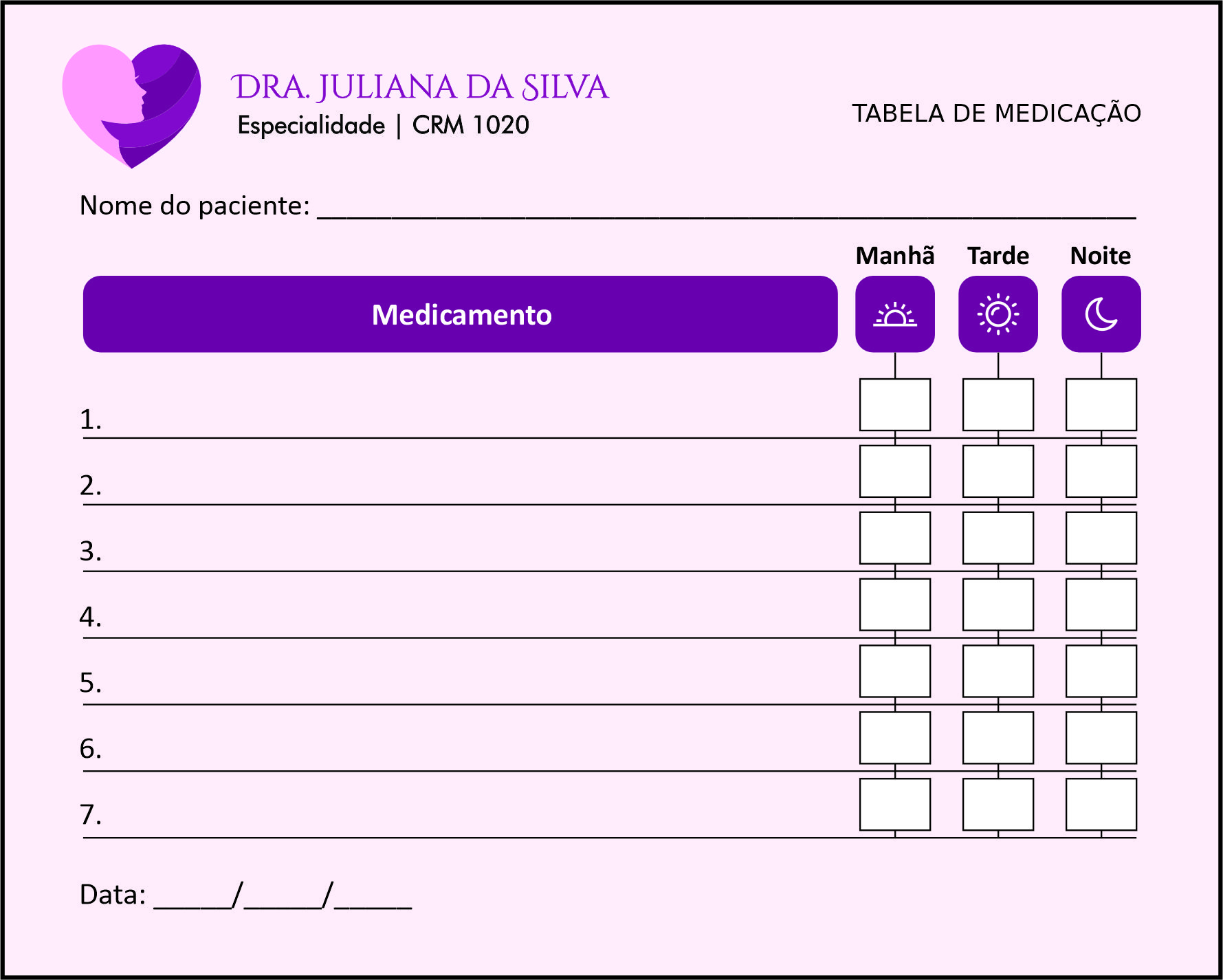 Tabela de Medicação Ginecologia Denver
