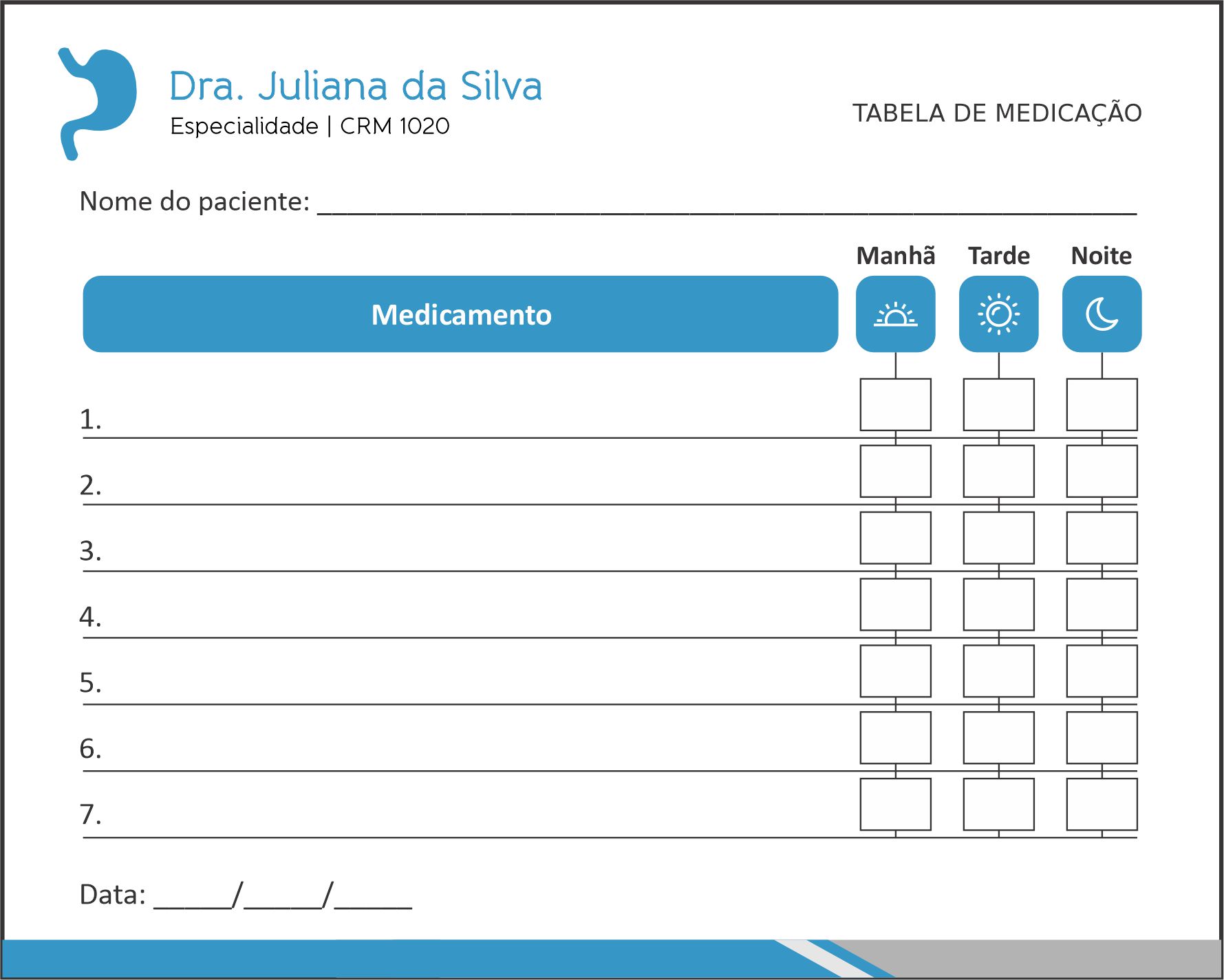 Tabela de Medicação Gastroenterologia Samara