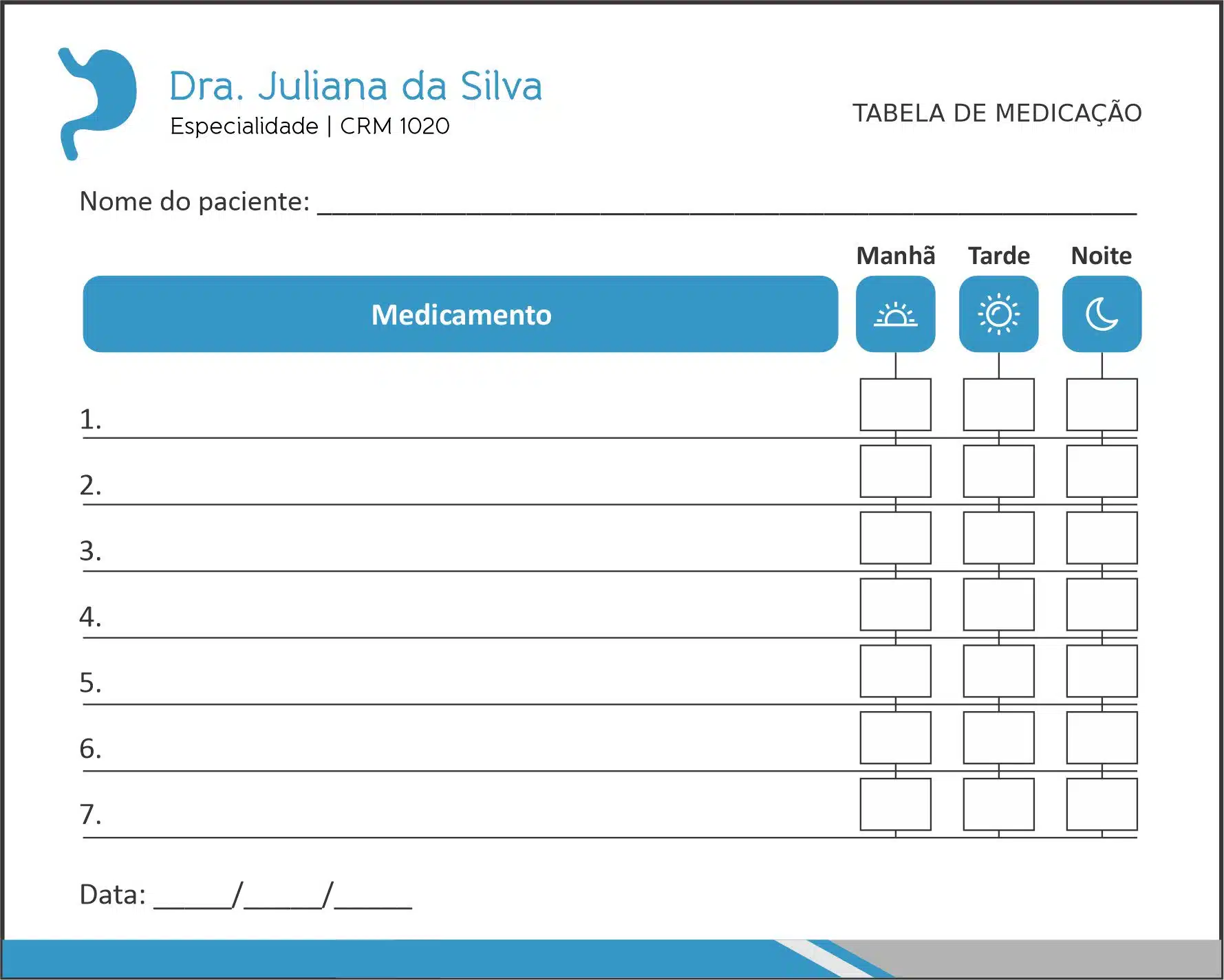 Tabela de Medicação Gastroenterologia Samara