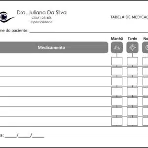 Tabela de Medicação Oftalmologia Estocolmo