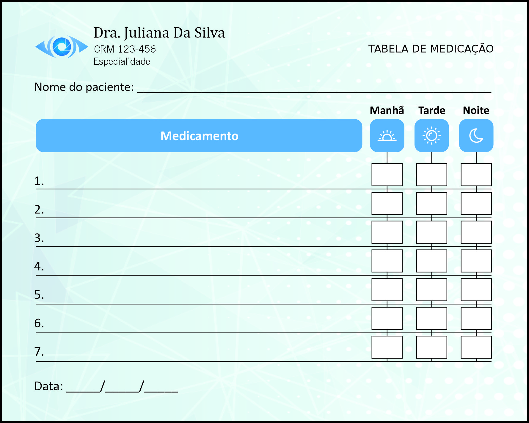 Tabela de Medicação Oftalmologia Gotemburgo